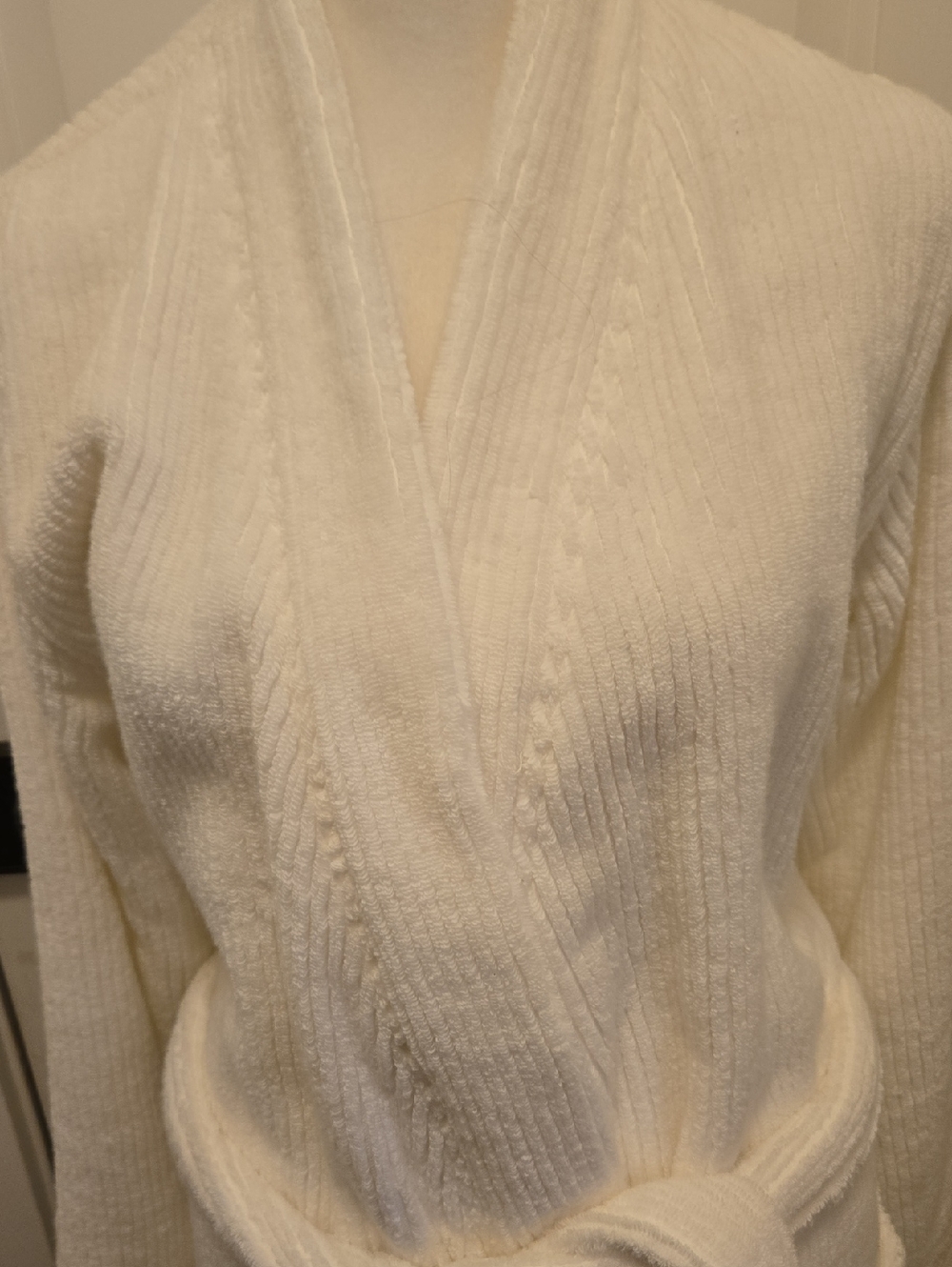 Parachute Soft Terry Rib Robe In White Size Medium - Picture 2 of 8